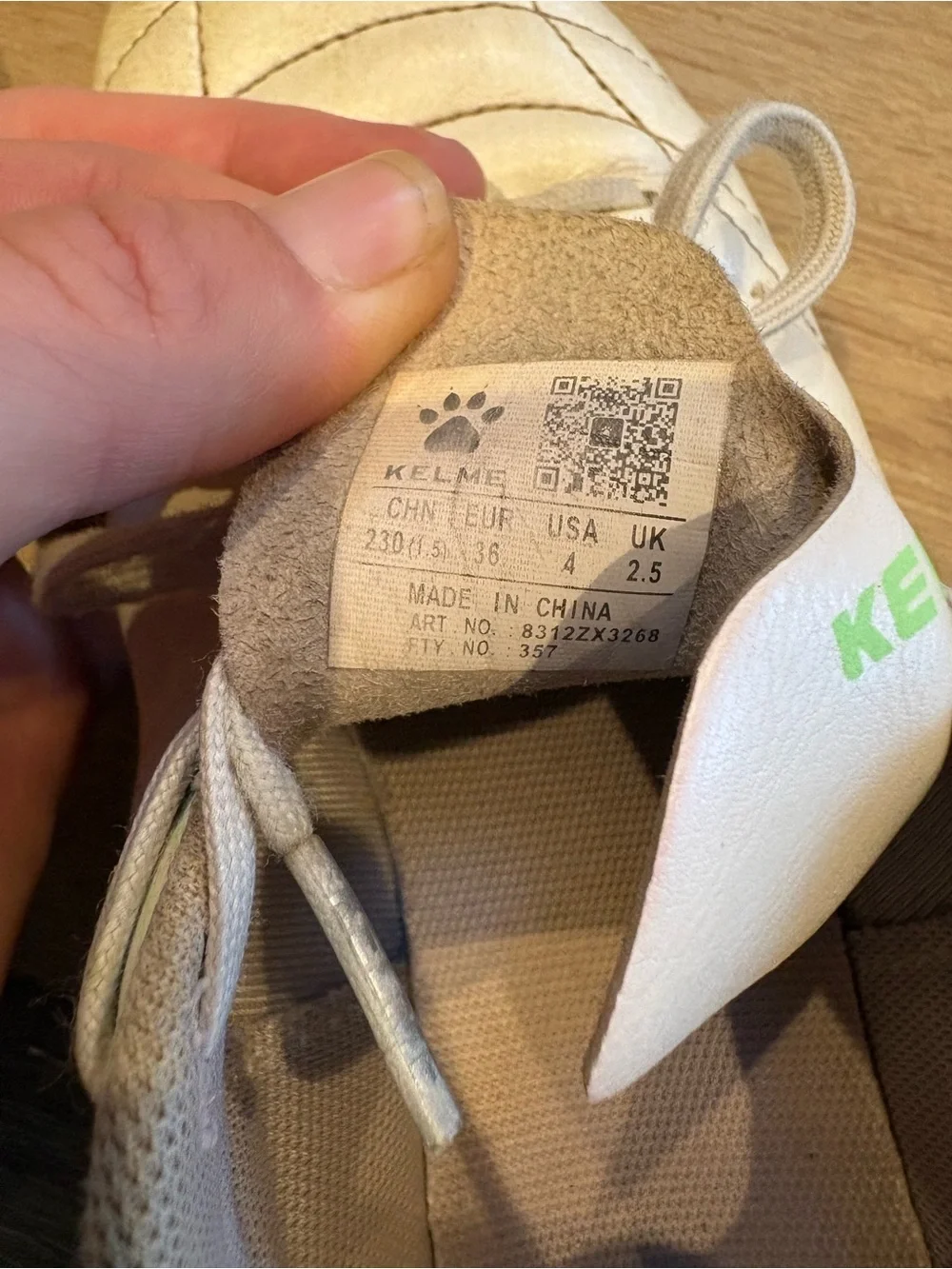 Kelme Kids' White and Blue Turf Soccer Shoes